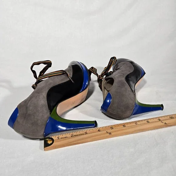 Rare ITALY Vintage PAUL SMITH Old Stock Lace Up Platform Heels Oxfords Size 8.5. - Picture 17 of 17